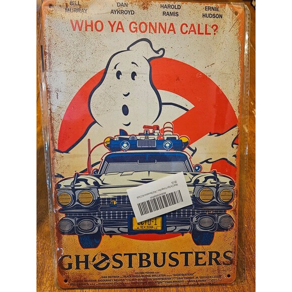Other - Ghostbusters Vintage Metal Tin Sign New with Tags 12x8 Wall Decor
